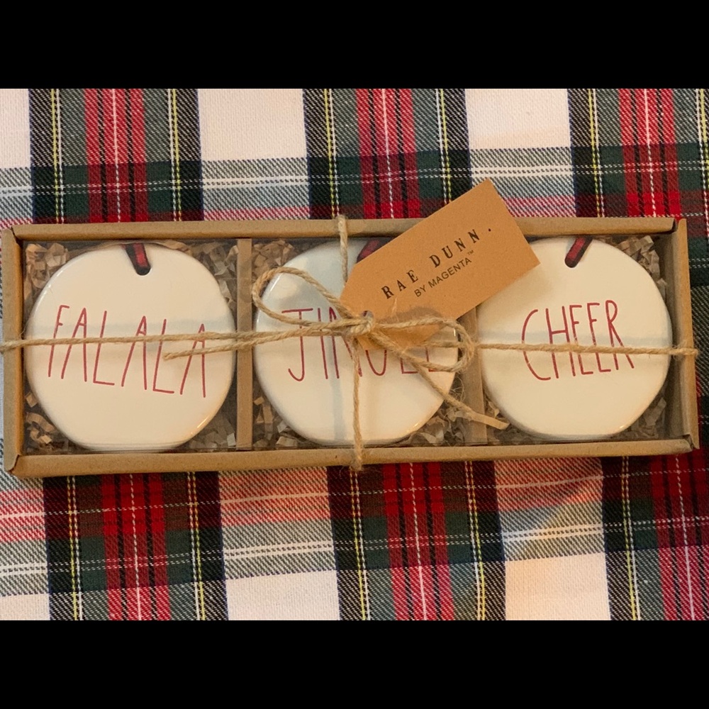 Rae Dunn 3 Piece Flat Ornaments